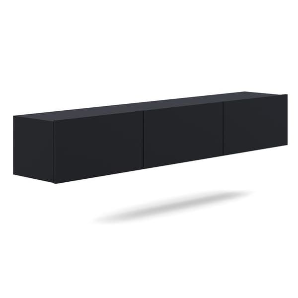 Upphängt TV-skåp 3 dörrar 180x35x29,6 cm svart - DALLYN