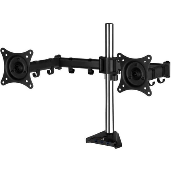 Monitorstativ - ARCTIC - Z2 Pro (Gen 3) - 2 VESA 75/100-skärmar - 4-portars USB-hubb - Svart Svart