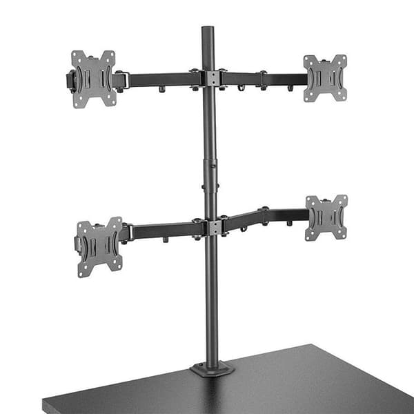 Bordstöd för skärm - LINDY - 43,2 till 71,1 cm - Lutat - Svängbart - Svart