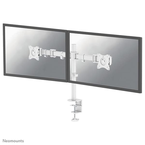 NEWSTAR NM-D135DWHITE Plattskärmsställ för skrivbord - Vit - 2 skärm(ar) stöds 68,6 cm - 16 kg Max - 75x75 VESA Standard