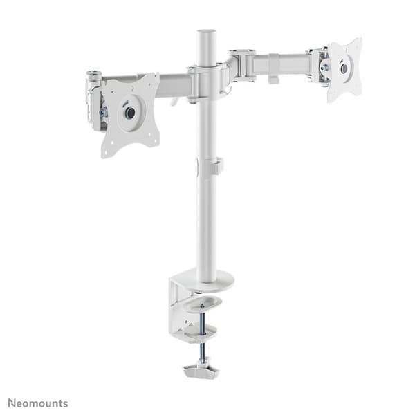 NEWSTAR NM-D135DWHITE Plattskärmsställ för skrivbord - Vit - 2 skärm(ar) stöds 68,6 cm - 16 kg Max - 75x75 VESA Standard