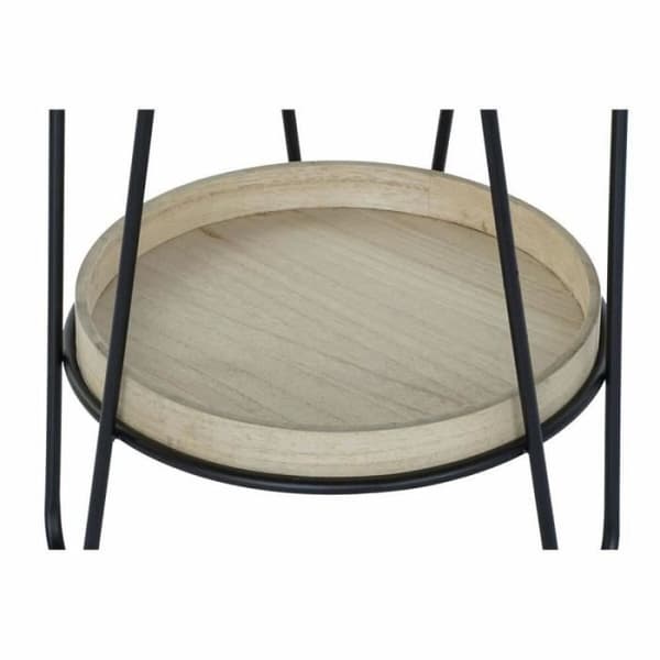 DKD Heminredning Sido bord Naturlig Svart Metall MDF (40,5 x 40,5 x 50,5 cm) - 8424001914913