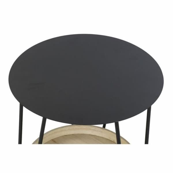 DKD Heminredning Sido bord Naturlig Svart Metall MDF (40,5 x 40,5 x 50,5 cm) - 8424001914913