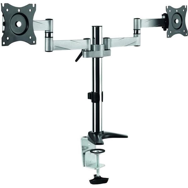 LogiLink BP0077 Dual Desk Mount för 13-27" skärm, Arm 342mm Svart 3102 Svart, Rostfritt stål