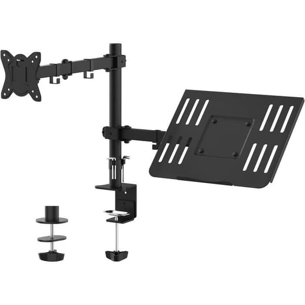 Support för PC-skärm - GRIFEMA - Dubbel skärm - VESA 75x75-100x100 MM - Rotation 360° - Lutning ±90°