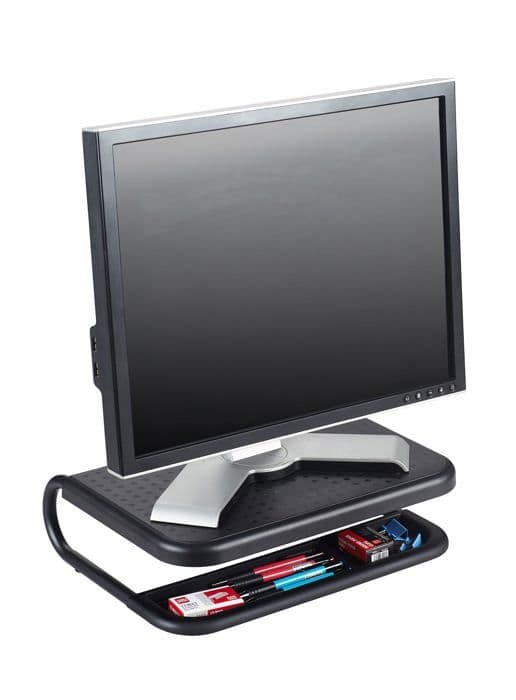 Stöd för skärm - fäste för skärm Q-connect - KF17416 - Stöd för skärm, 38x29,5 cm, höjdjusterbar, svart