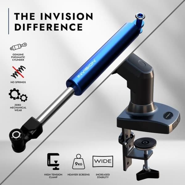 Support Skärm PC - Invision - MX200 - 19 till 32 Tum - Höjdjustering - Svart