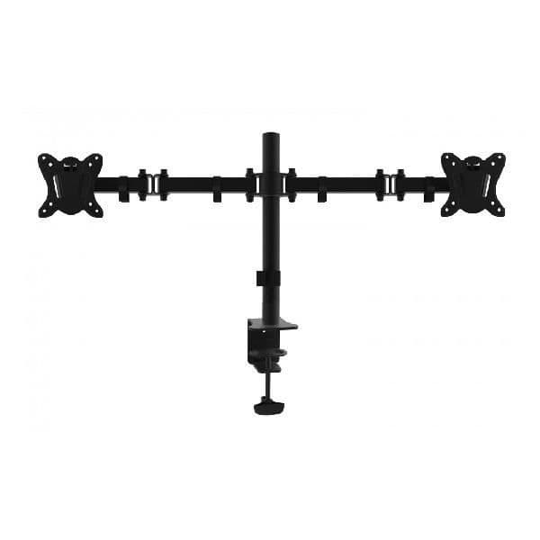 Bordstöd - EQUIP - 2 Skärmar 13-27 - Nejdbar och Svängbar - VESA 100x100 - Max 8 kg
