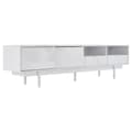 Miniatyrbild 9 av 11: Modern vit TV-bänk i boho-stil med geometrisk dörrdesign – 200 cm med förvaring, passar upp till 90-tums TV