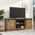 Pikkukuva 2 / 11: Suuri TV-taso vintage-ruskeana – 150×40×60 cm, 2 liukuovea ja säädettävät hyllyt, TV-taso olohuoneeseen maalaistyyliin ja moderniin tyyliin