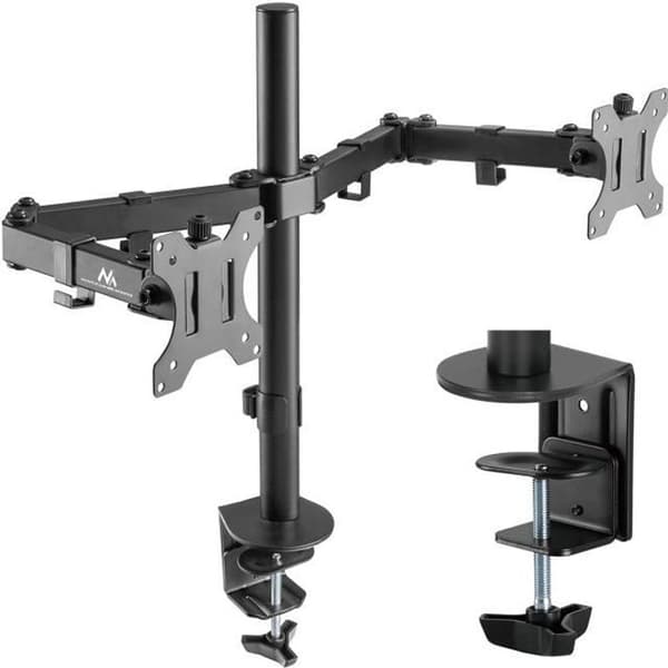 Skrivbordsfäste för 2 LCD-skärmar 17-32" 2x8kg (max 16kg) Svart