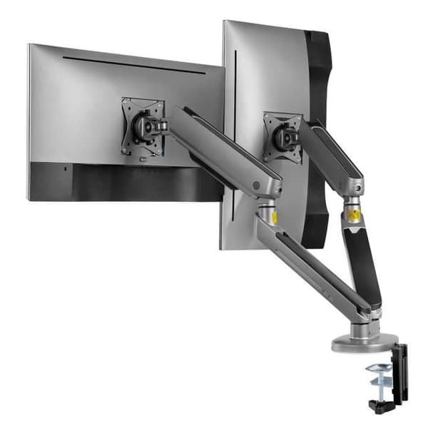 2-positions monitorstativ 17-32" med RGB LED-belysning höjdjusterbar svänglutning Max. 9 kg VESA 75x75 / 100x100