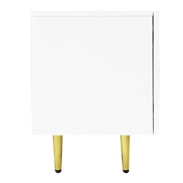Hvidt tv-bord i højglans – moderne design med 4 låger, stilrent med masser af opbevaringsplads, 180 cm