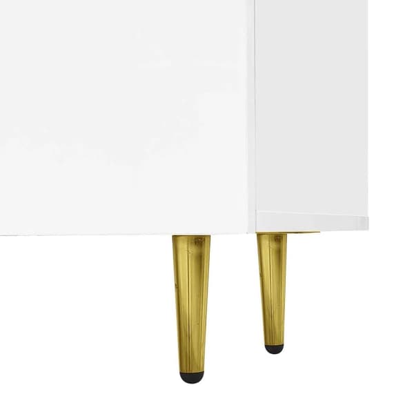 Hvidt tv-bord i højglans – moderne design med 4 låger, stilrent med masser af opbevaringsplads, 180 cm