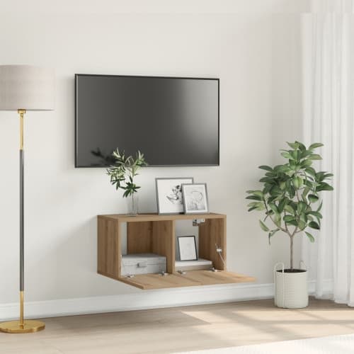 TV-skåp Set Artisan Oak Konstruerat trä TV-skåp Rektangulär