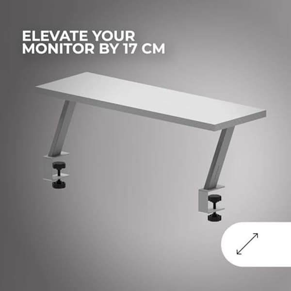 MARSGAMING MGDS, Monitorhöjare, Höjer Monitorn 17cm, Ergonomiskt skrivbordstöd i stål, Kolfiberplattform