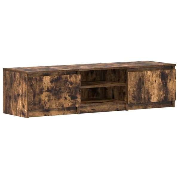 Tv-bänk rökfärgad ek 140x40x35,5 cm konstruerat trä