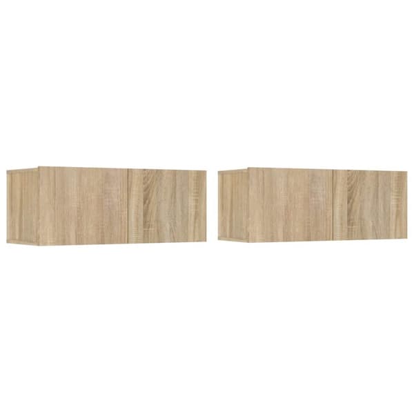 Tv-bänkar 2 st sonoma-ek 80x30x30 cm konstruerat trä