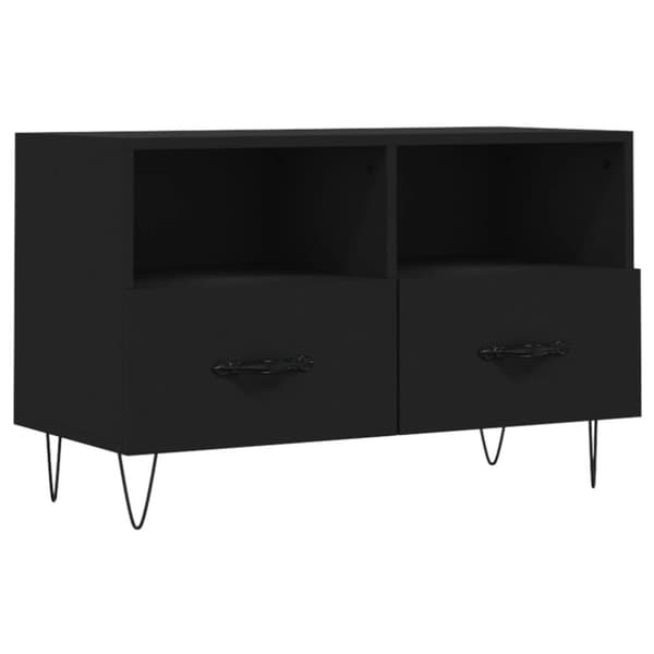 Tv-bänk svart 80x36x50 cm konstruerat trä