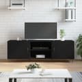 Miniatyrbild 1 av 2: Tv-bänk svart 150x30x50 cm konstruerat trä