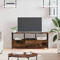 Miniatyrbild 1 av 2: Tv-bänk rökfärgad ek 102x33x45 cm konstruerat trä & järn