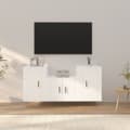 Miniatyrbild 1 av 2: Tv-skåp 3 delar vit konstruerat trä