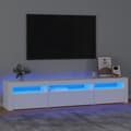 Miniatyrbild 1 av 2: Tv-bänk med LED-belysning vit 195x35x40 cm