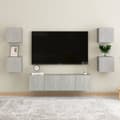 Miniatyrbild 1 av 2: Tv-skåp 6 delar betonggrå konstruerat trä