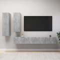 Miniatyrbild 1 av 2: TV-skåp set 4 delar betonggrå konstruerat trä
