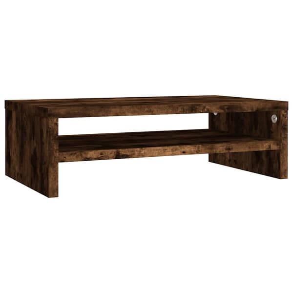 Skärmställ rökfärgad ek 42x24x13 cm konstruerat trä