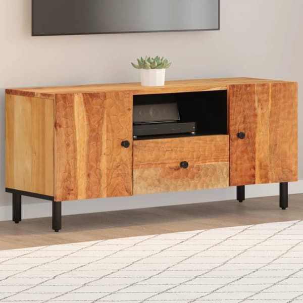 Tv-bänk 105x33x46 cm massivt akaciaträ