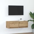 Miniatyrbild 1 av 2: TV-bänk hantverksmässig ek 80x31x25,5 cm konstruerat trä