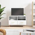 Miniatyrbild 1 av 2: Tv-bänk vit 80x36x50 cm konstruerat trä