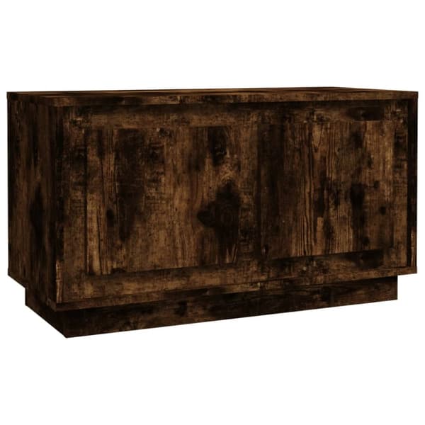 Tv-bänk rökfärgad ek 80x35x45 cm konstruerat trä