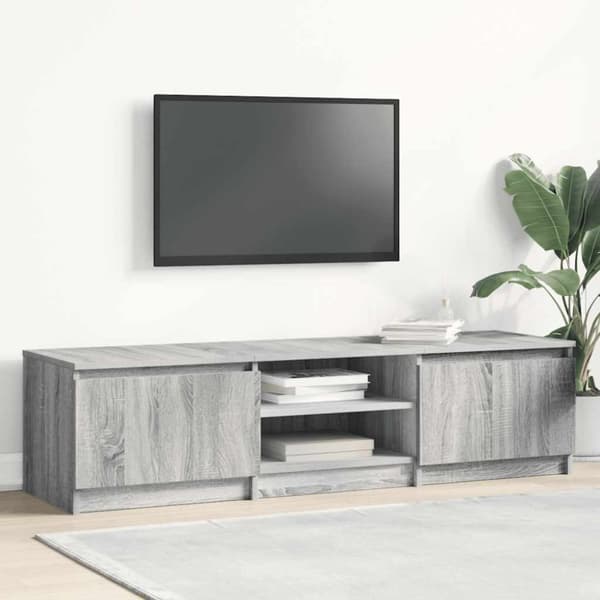 Tv-bänk grå sonoma 140x40x35,5 cm konstruerat trä