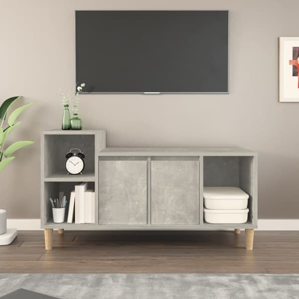 Tv-bänk betonggrå 100x35x55 cm konstruerat trä