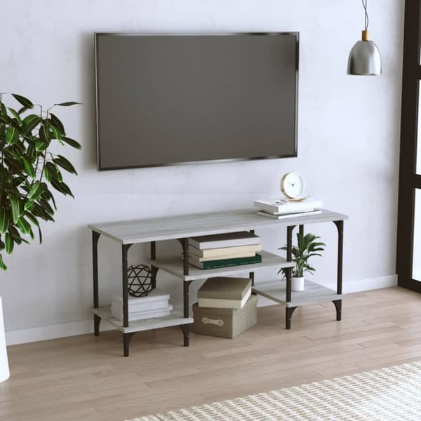 Tv-bänk grå sonoma 102x35x45,5 cm konstruerat trä