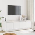Miniatyrbild 1 av 2: Tv-bänk vit 156x37x45 cm massiv furu