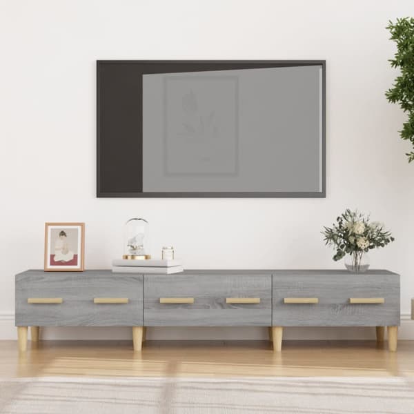 Tv-bänk grå sonoma 150x34,5x30 cm konstruerat trä