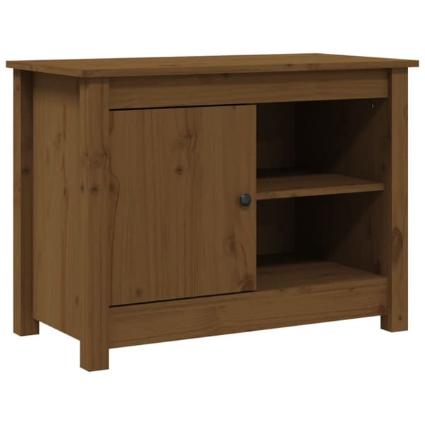 Tv-bänk honungsbrun 70x36,5x52 cm massiv furu