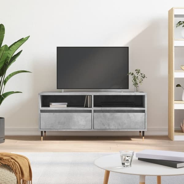 Tv-bänk betonggrå 100x34,5x44,5 cm konstruerat trä
