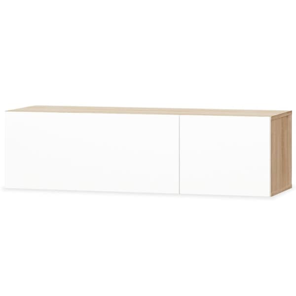 TV-möbel spånskiva 120x40x34 cm ek och vit högglans