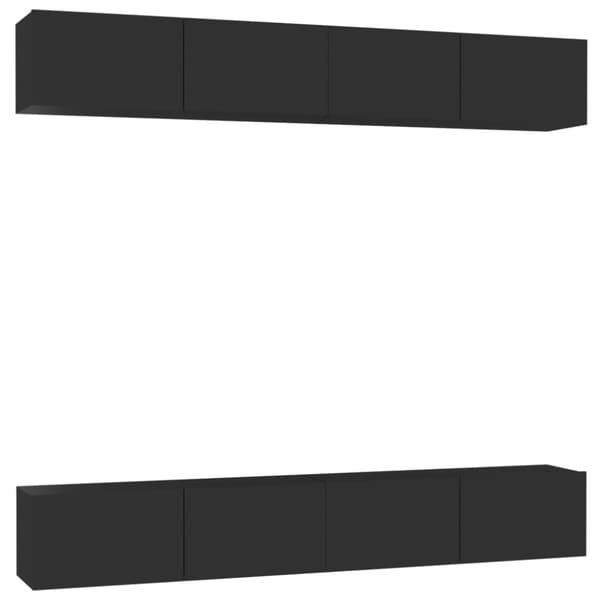 TV-skåp 4 st svart 100x30x30 cm konstruerat trä