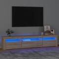 Miniatyrbild 1 av 2: Tv-bänk med LED-belysning sonoma ek 195x35x40 cm