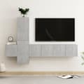Miniatyrbild 1 av 2: Tv-skåp 5 delar betonggrå konstruerat trä