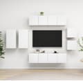 Miniatyrbild 1 av 2: Tv-skåp 8 delar vit konstruerat trä