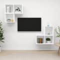 Miniatyrbild 1 av 2: Tv-skåp 4 delar vit konstruerat trä