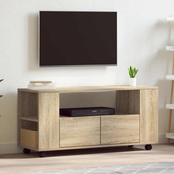 Tv-bänk sonoma-ek 102x34,5x43 cm konstruerat trä
