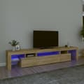 Miniatyrbild 1 av 2: Tv-bänk med LED-belysning sonoma ek 215x36,5x40 cm