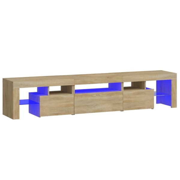 Tv-bänk med LED-belysning sonoma ek 200x36,5x40 cm